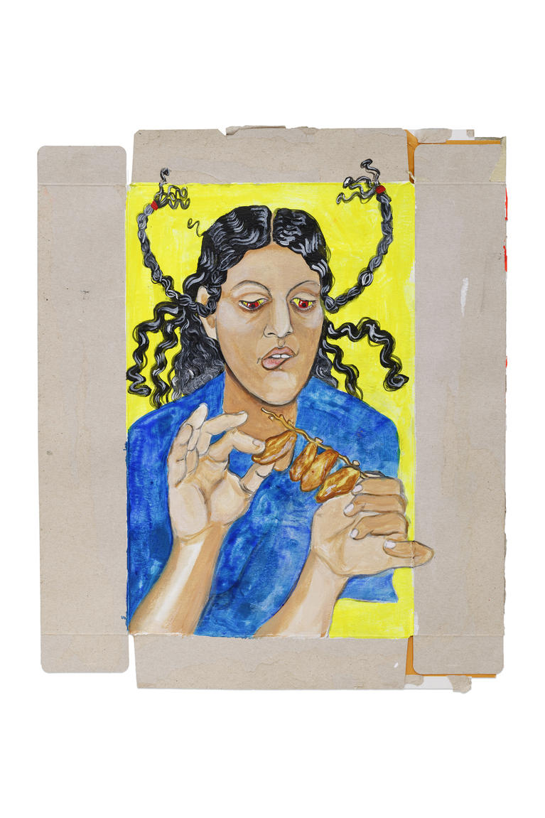  Neïla Czermak Ichti, Montresse qui aime le sucre, gouache sur carton, 37,2 x 31 cm, 2019