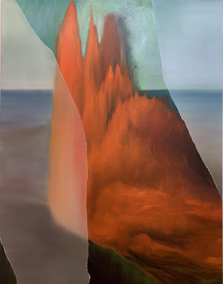 Coraline de Chiara, Volcano song, 2019,  huile sur toile, 195 x 150 cm