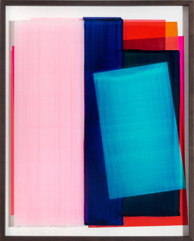 Julio Rondo, Kind Of, 2020, Acrylique derrière le verre, acrylique et vernis sur le bois, 100 x 80 cm