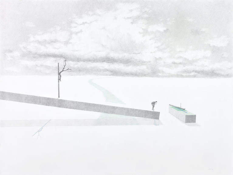 Massinissa Selmani L'aube insondable #4, 2020 Graphite et crayons de couleur sur papier 75 x 100 cm