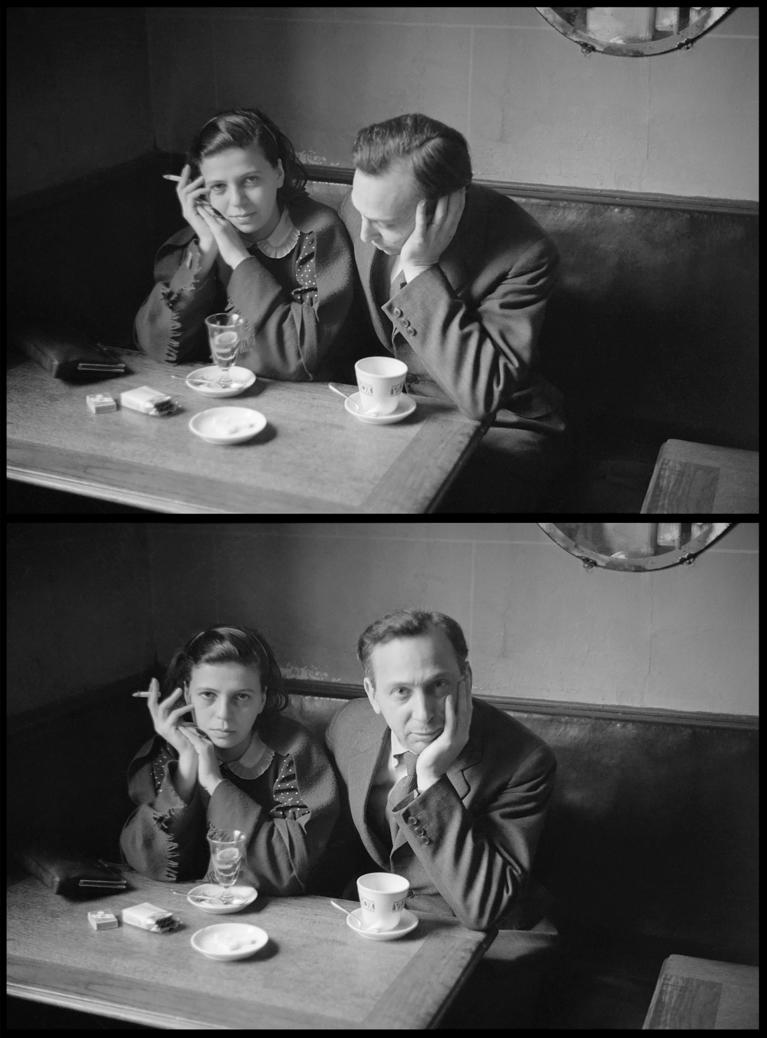 André Kertész Elisabeth et André Kertész, quartier Montparnasse, Paris, janvier ou février 1936. Sélection de 2 prises de vues d’après bandes négatives originales 35 mm numérisées