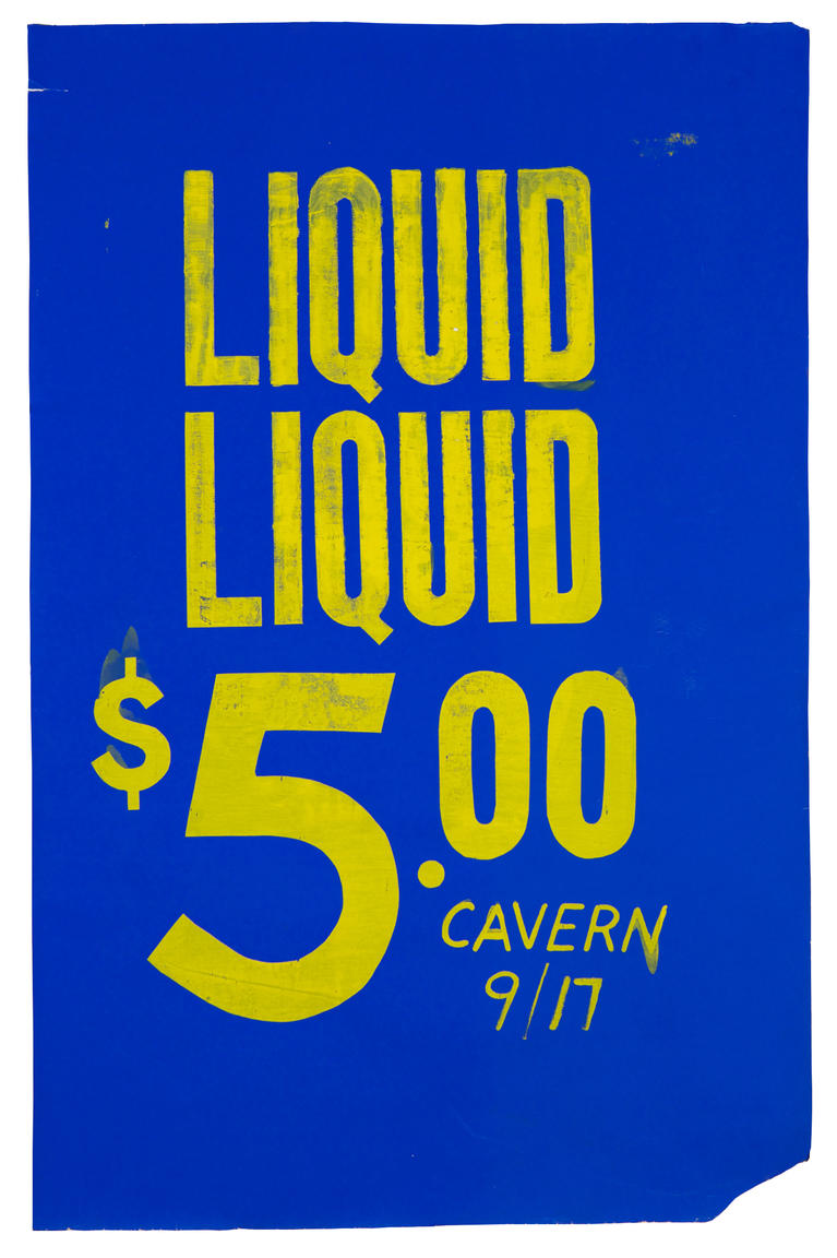 Affiche pour un concert de Liquid Liquid, sérigraphie, 1981.
