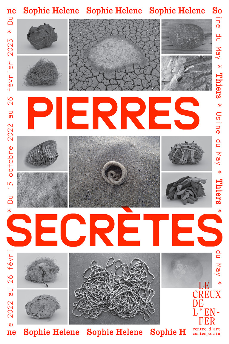 Affiche de l'exposition "Pierres Secrètes" de Sophie Helene