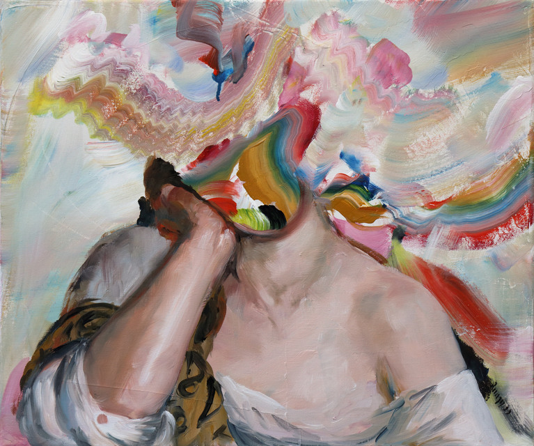 Marie Rauzy, Trop de joie, 2022, Acrylique et huile sur toile, 46 x 55 cm