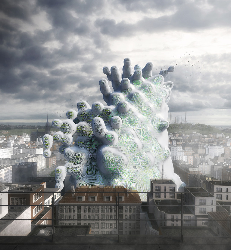 PhotoSynthEtica Tower City View by ecoLogicStudio - rendering vyonix