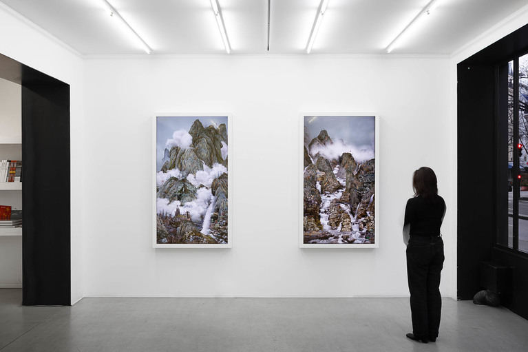 Yang Yongliang, Imagined Landscape. Vue d'exposition. © Theo Baulig. Courtesy Yang Yongliang / Galerie PARIS-B