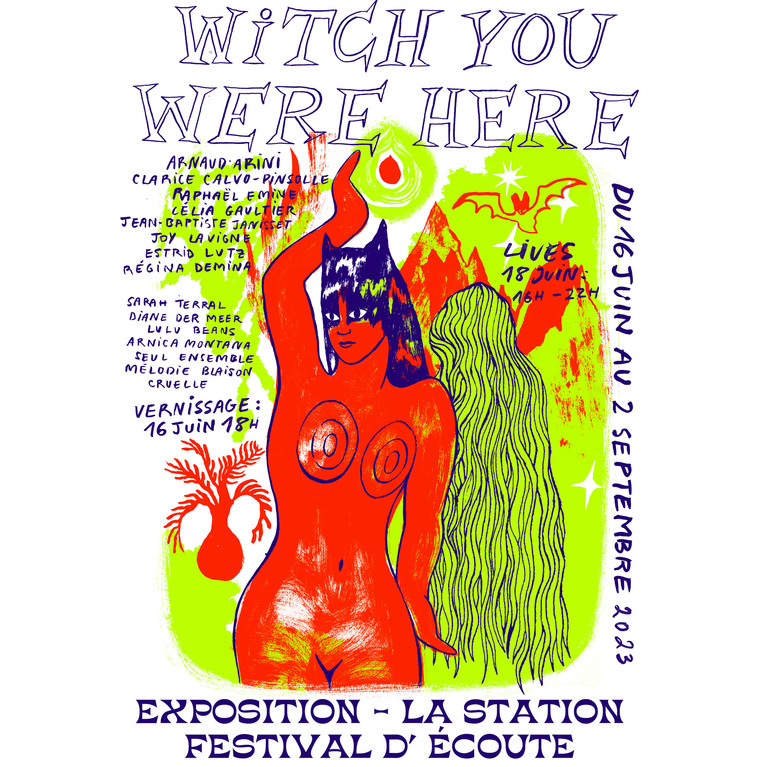 affiche de l'exposition Witch you were here par Célia Gaultier 
