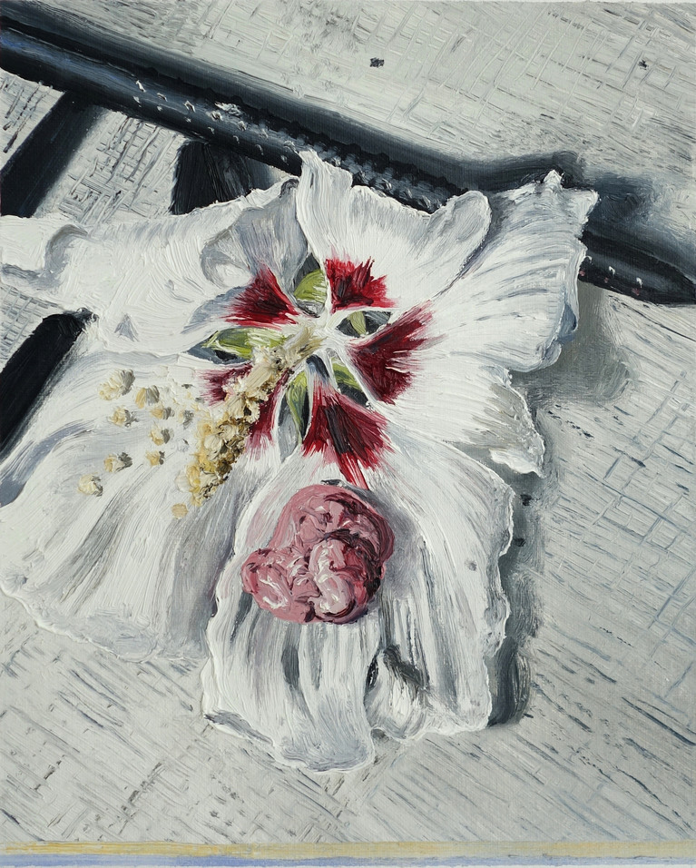 Mireille Blanc, Hibiscus, chewing-gum, 2023, Courtesy de l’artiste et de la galerie Anne-Sarah Bénichou