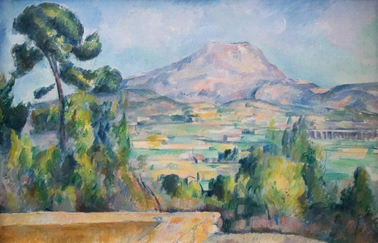 Peinture d'une vue de la Montagne Sainte Victoire 