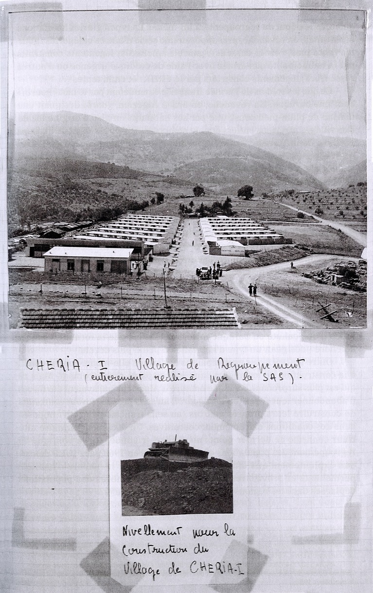 Cheria, village de regroupement, extrait des Journaux de marches et opération de la SAS de Bounian, Algérie, 1959 (archives nationales d'outre-mer, Aix-en-Provence, 2 SAS 98).