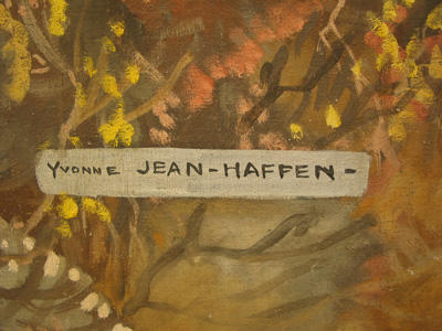 Détail de la signature de l’artiste Yvonne Jean-Haffen