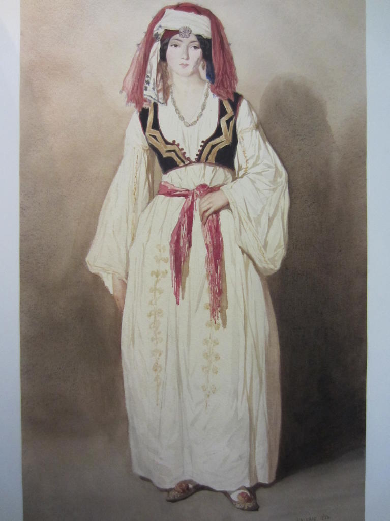 Jeune fille grecque de Bosnie, aquarelle de Théodore Valerio