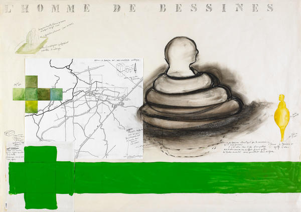 Fabrice Hyber, Étude de sculptures pour la commune de Bessines, 1989