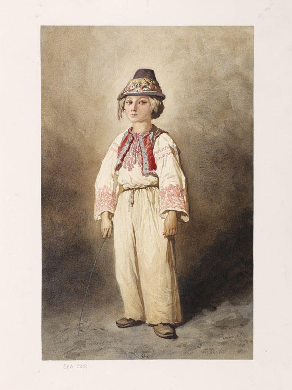 Enfant slovaque des environs de Morderdorf, aquarelle de Théodore Valerio