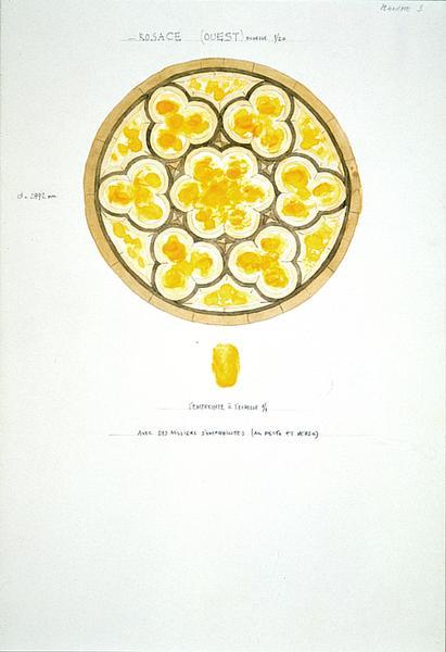 Sarkis, Étude d’un vitrail pour la rosace (ouest) de l’abbaye de Silvacane à La Roque d’Anthéron, 1999